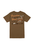 Back graphic of The Brave Ones 10-Point Tee with deer, hunting scene, and bold typography