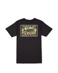 Back graphic of The Brave Ones Big Hawg Tee with bold bass design and camo outdoor scene