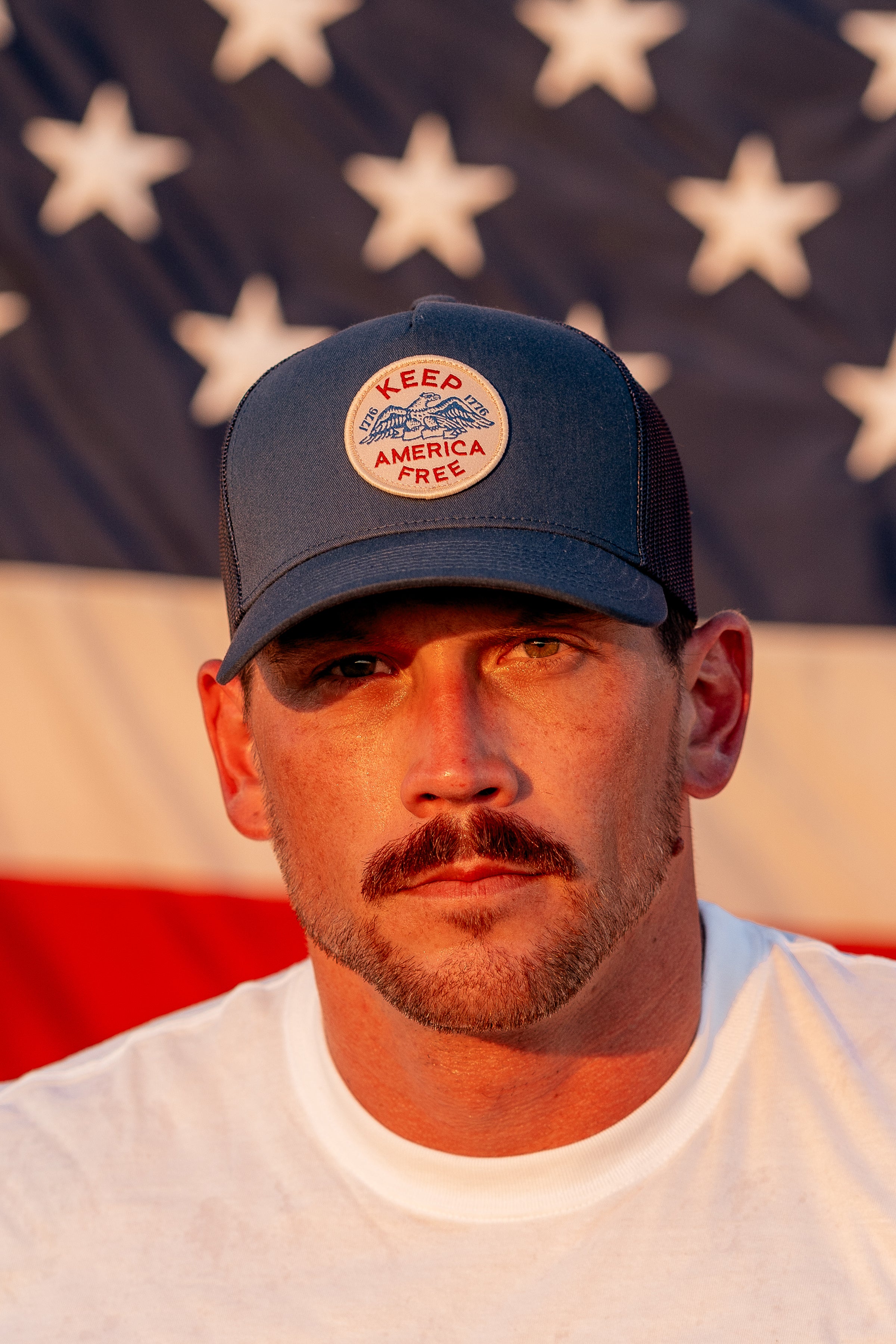 Keep America Free Trucker Hat by The Brave Ones – 1776 eagle embroidered snapback